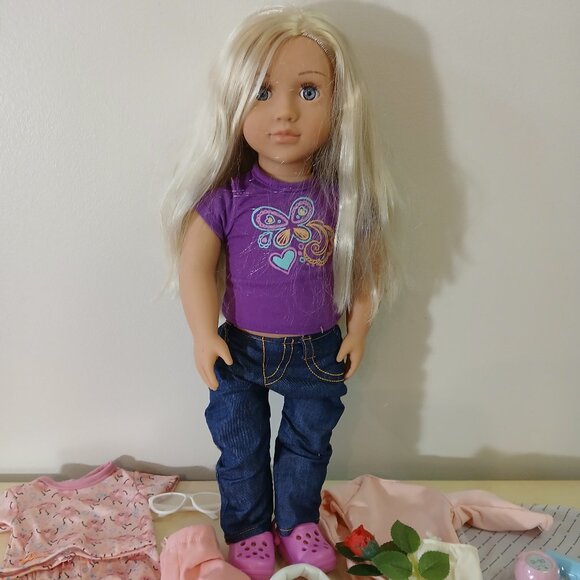Our Generation doll (18 inch) with pjs and accessories - Picture 1 of 10